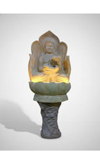 Lotus Buddha Water Fountain with Double Bowl Ð Indoor & Outdoor Fountain for Home, Living Room, Office & Garden DŽcor