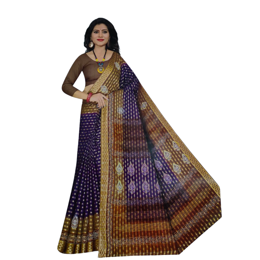 Gephical Women's Cotton New Fancy Printed Saree without Blouse Piece