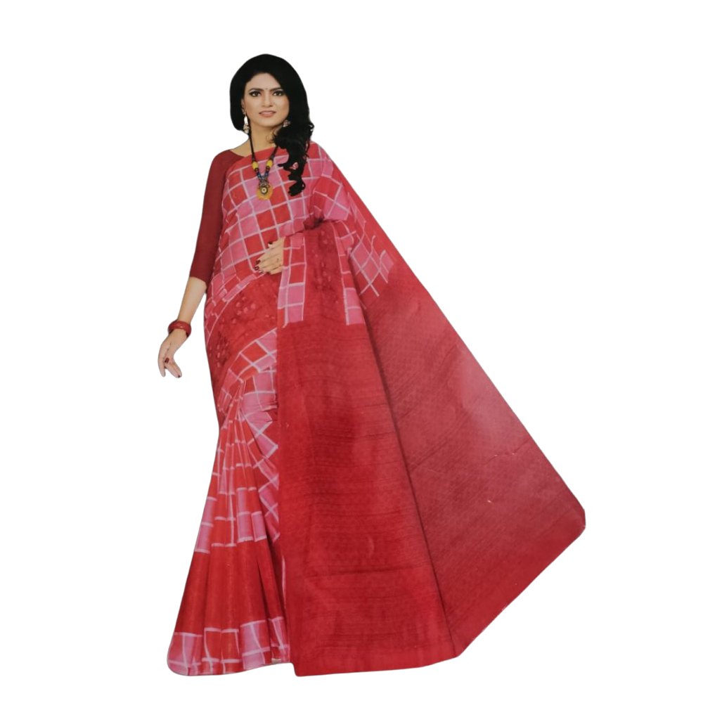 Gephical Women's Banarasi Silk Blend Plain Solid Saree Without Blouse Piece