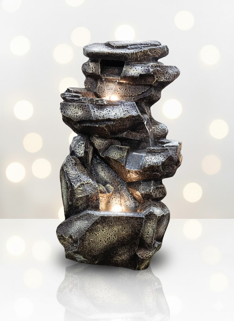 Stone Look Fiber Fountain for Home Decor