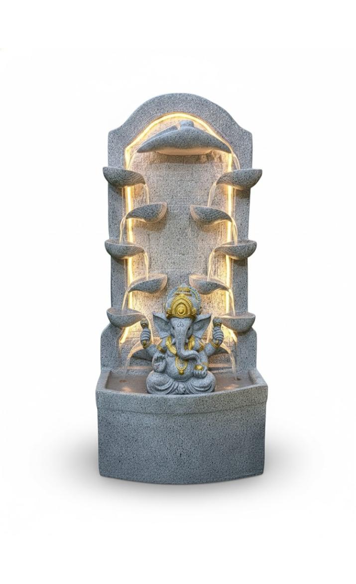 2.3feet Buddha Water Fountain with LED Lights | Indoor Outdoor Decorative Showpiece for Home, Office, Temple & Garden Decor(Off White)