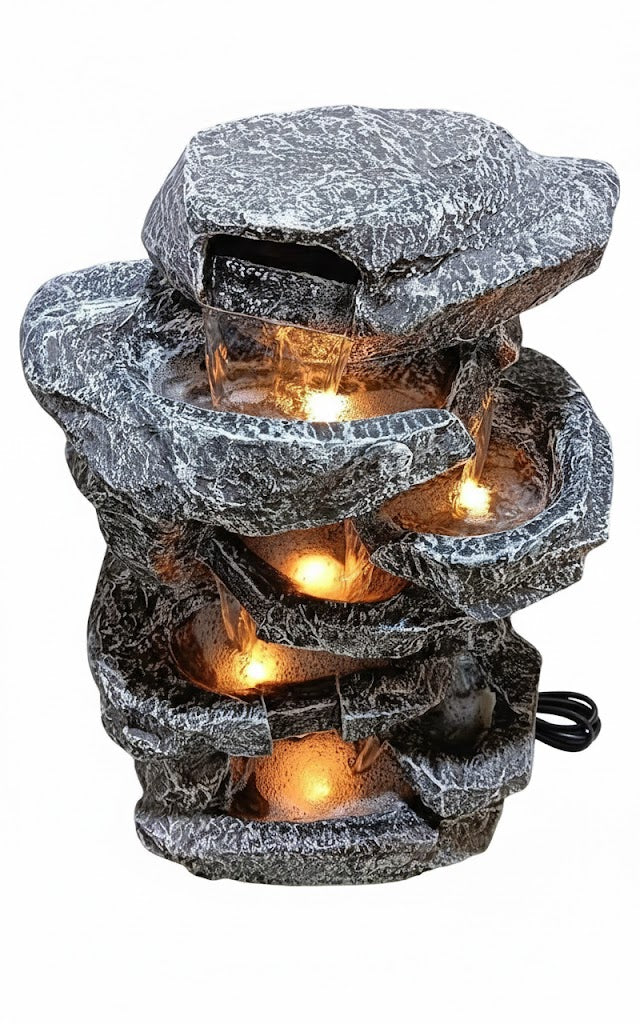 Double Spiral Sandstone Fiber Water Fountain