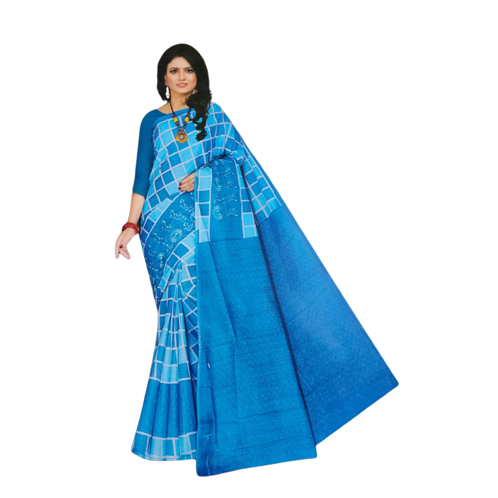Gephical Women's Modern Pure Cotton Saree Without Blouse Piece