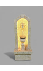3.5ft Mini Lion Water Fountain for Home Decor | Indoor Tabletop Office | Lawn Balcony | Gift Gifting with LED Lights Water Pump | Lion Water Fountain(Beige)