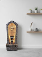 Mini Lion LED Water Fountain – Tabletop Home & Office Décor (Brown)