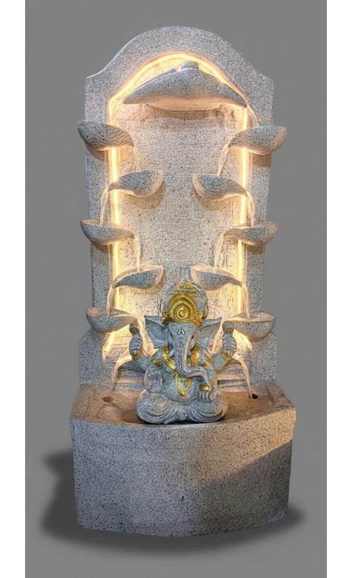 2.3feet Buddha Water Fountain with LED Lights | Indoor Outdoor Decorative Showpiece for Home, Office, Temple & Garden Decor(Off White)