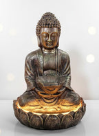 Lotus Buddha Water Fountain for Home, Indoor, Living Room, Big Size Fountain for Garden, for Home vastu, Buddha Fountain (Golden)