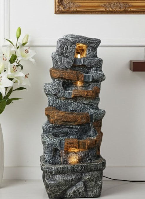 Classy Home Creation Antique Rock Fountain for Home, Office,Garden Decor Living Room Meditation Area | Big Size Floor Standing Fountain 40 Inches Double Spiral
