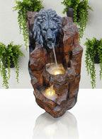 Lion Head Water Fountain 3 FT | with LED Lights