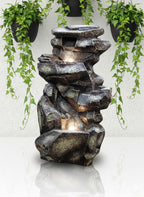 Stone Look Fiber Fountain for Home Decor