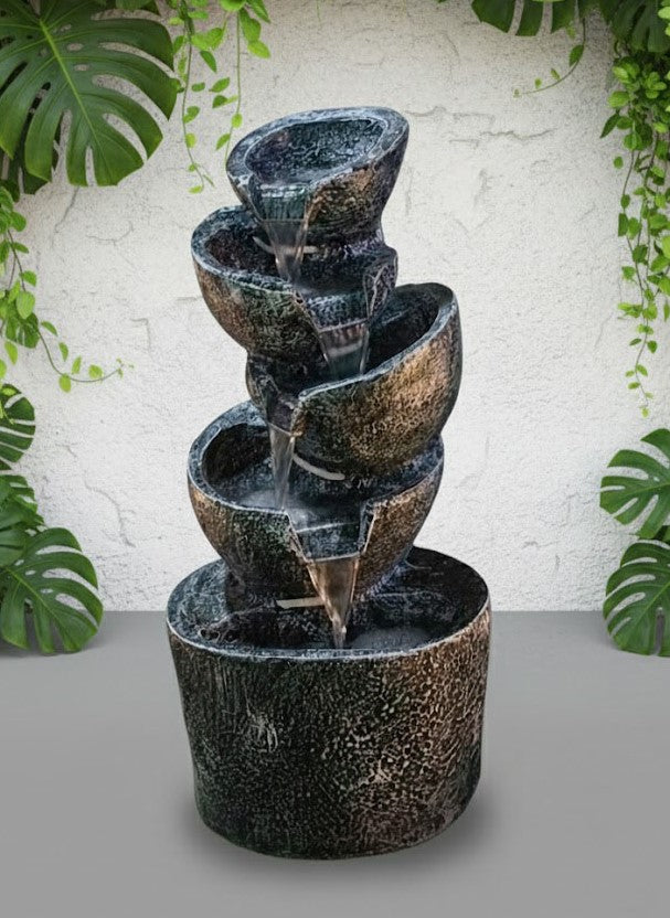 5 Layer 2.4 feet Stacked Pot Water Fountain