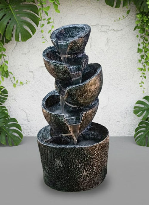 5 Layer 2.4 feet Stacked Pot Water Fountain