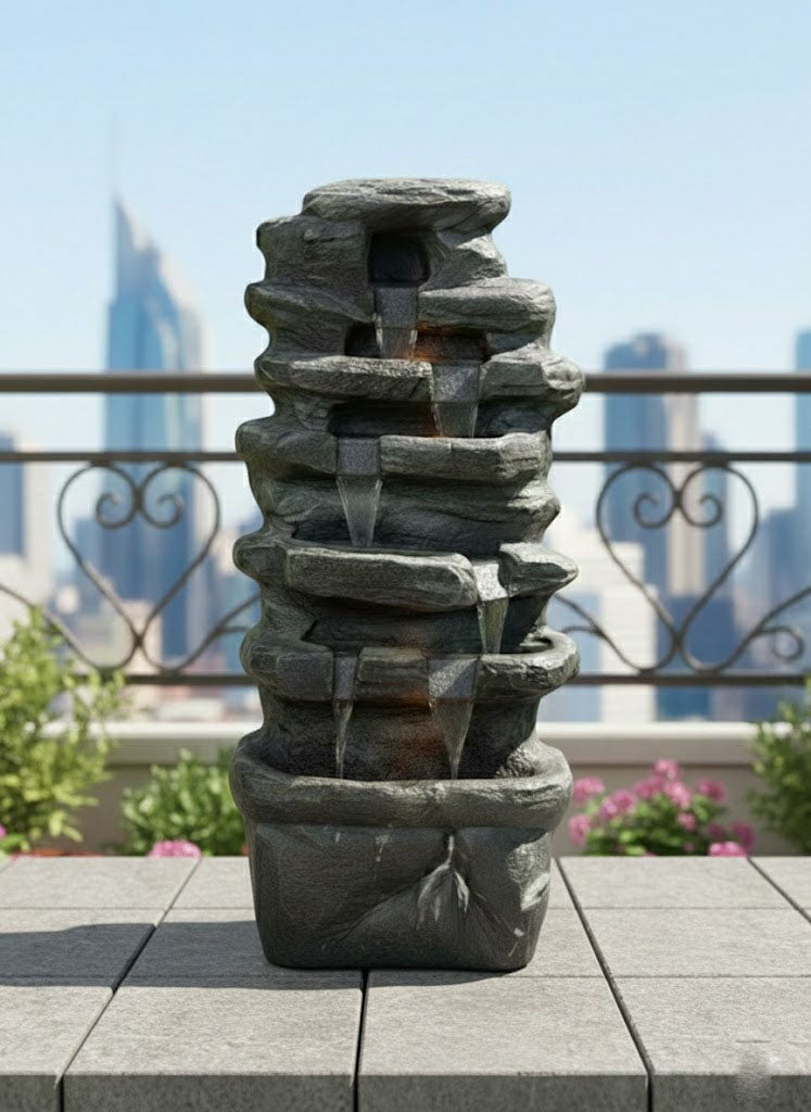 Rock Style Cascading Waterfall Fountain