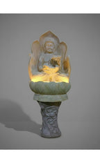 Lotus Buddha Water Fountain with Double Bowl Ð Indoor & Outdoor Fountain for Home, Living Room, Office & Garden DŽcor