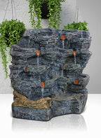 5 Layer 2.4 feet Stacked Pot Water Fountain for Home, Office, Garden Black Color