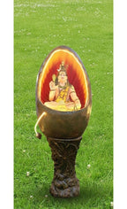 Oval Shiv Water Fountain 4 FT | with Stand Indoor Outdoor Garden Decor, with LED Lights and Water Pump