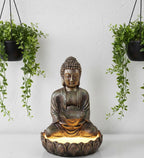 Lotus Buddha Water Fountain for Home, Indoor, Living Room, Big Size Fountain for Garden, for Home vastu, Buddha Fountain (Golden)