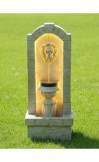 3.5ft Mini Lion Water Fountain for Home Decor | Indoor Tabletop Office | Lawn Balcony | Gift Gifting with LED Lights Water Pump | Lion Water Fountain(Beige)