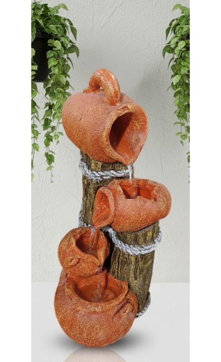 2.8 Feet Rassi Matka Water Fountain with LED Light- Indoor Outdoor Decorative Waterfall Feature with Sanskrit Shloka Design for Home, Office & Hotel Decor