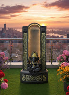 Slate Ganesha Water Fountain – Home & Garden Décor (Brown)
