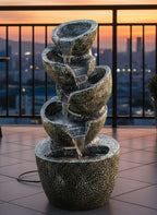 5 Layer 2.4 feet Stacked Pot Water Fountain