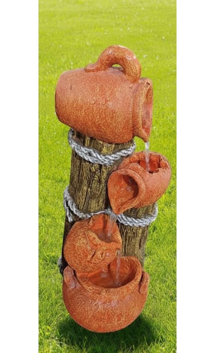 2.8 Feet Rassi Matka Water Fountain with LED Light- Indoor Outdoor Decorative Waterfall Feature with Sanskrit Shloka Design for Home, Office & Hotel Decor