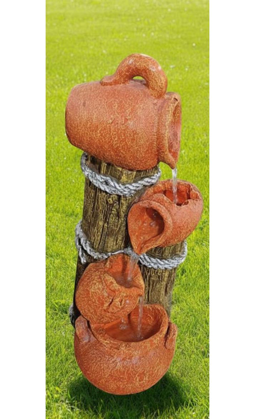 2.8 Feet Rassi Matka Water Fountain with LED Light- Indoor Outdoor Decorative Waterfall Feature with Sanskrit Shloka Design for Home, Office & Hotel Decor