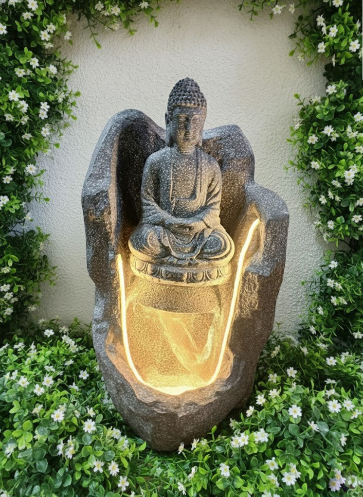2.3feet Buddha Water Fountain with LED Lights