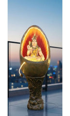 Oval Shiv Water Fountain 4 FT | with Stand Indoor Outdoor Garden Decor, with LED Lights and Water Pump