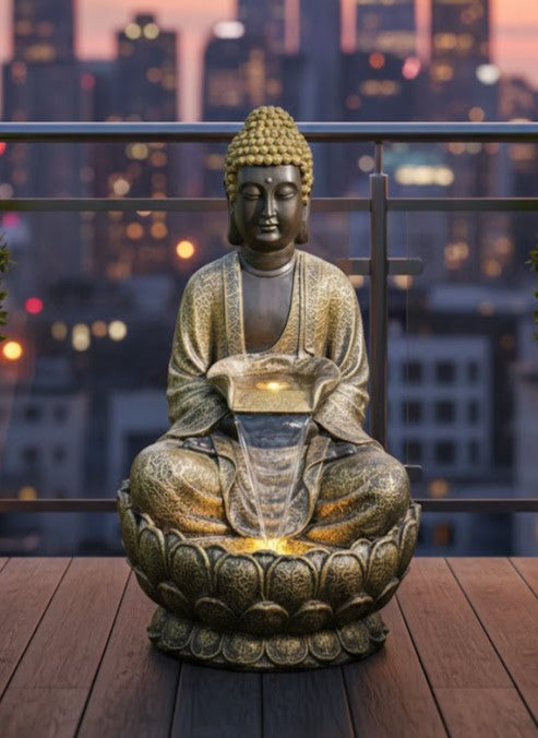 Buddha Statue Indoor & Outdoor Fountain Meditation Showpiece