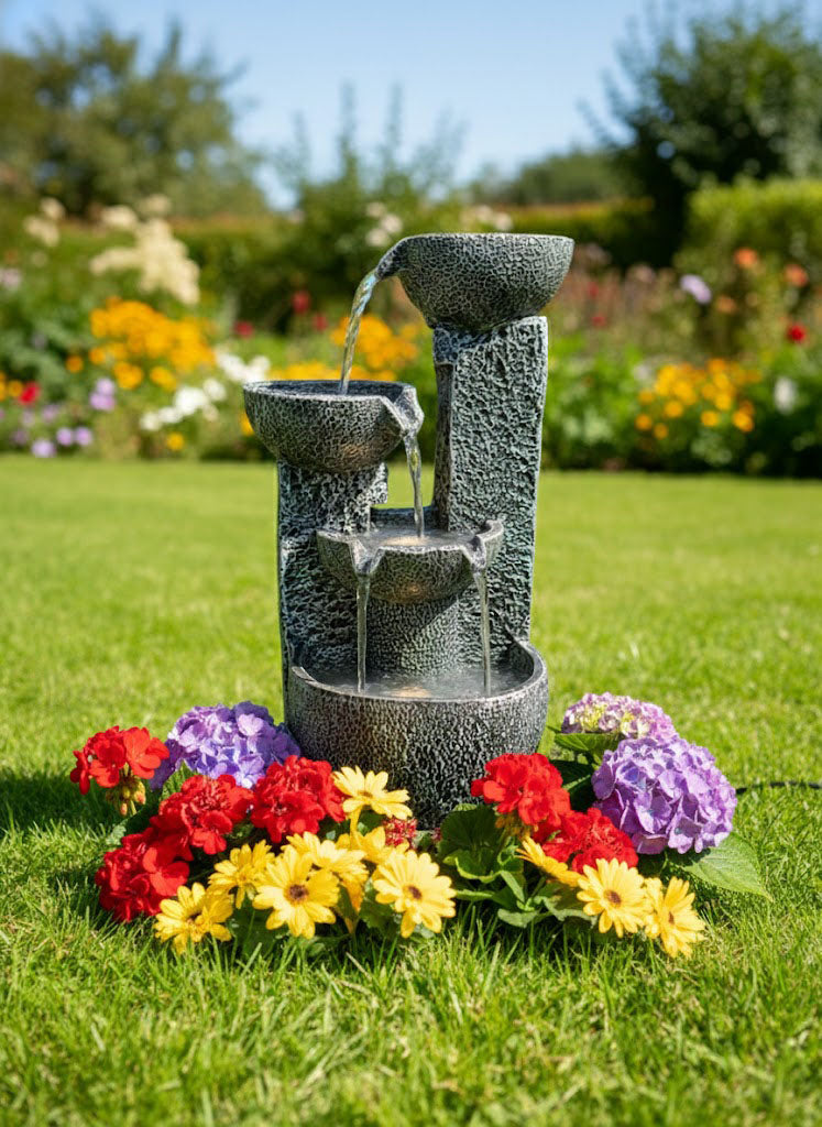 3 Bowl Water Fountain for Indoor Outdoor Garden