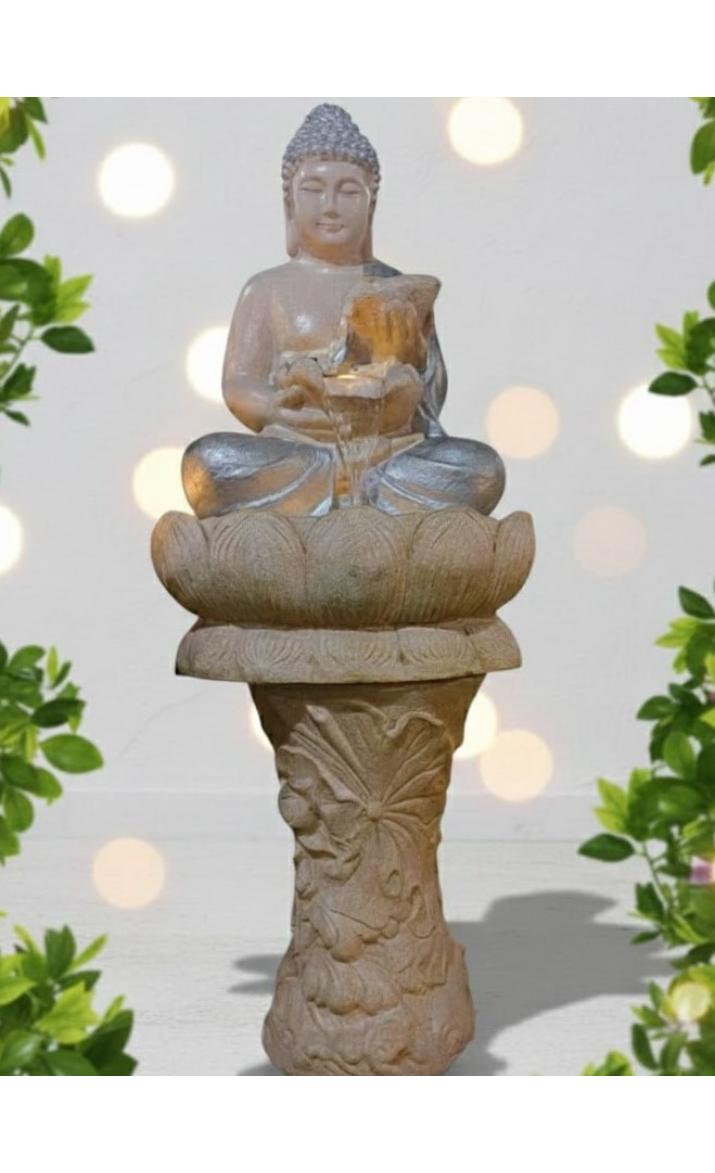 Buddha Statue Decorative 4 FT | Waterfall Fountain for Outdoor Living Room,Office,Garden Table top Waterfall Indoor Home Décor
