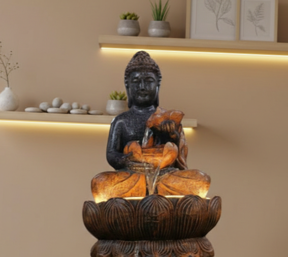 Buddha LED Water Fountain – Indoor & Outdoor Meditation Décor