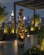Tall Vase Style 7-Tier LED Water Fountain – Indoor & Outdoor Décor
