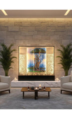 LED Bubble Wall Water Fountain Panel with Customized Photo Frame Ð Indoor Decorative Water Feature with Changing Lights for Home, Office & Gift DŽcor(SMALL SIZE)