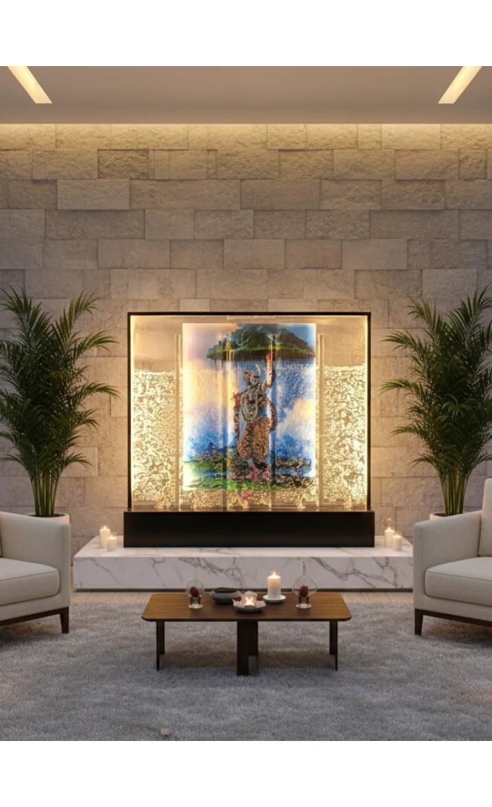 LED Bubble Wall Water Fountain Panel with Customized Photo Frame Ð Indoor Decorative Water Feature with Changing Lights for Home, Office & Gift DŽcor(SMALL SIZE)