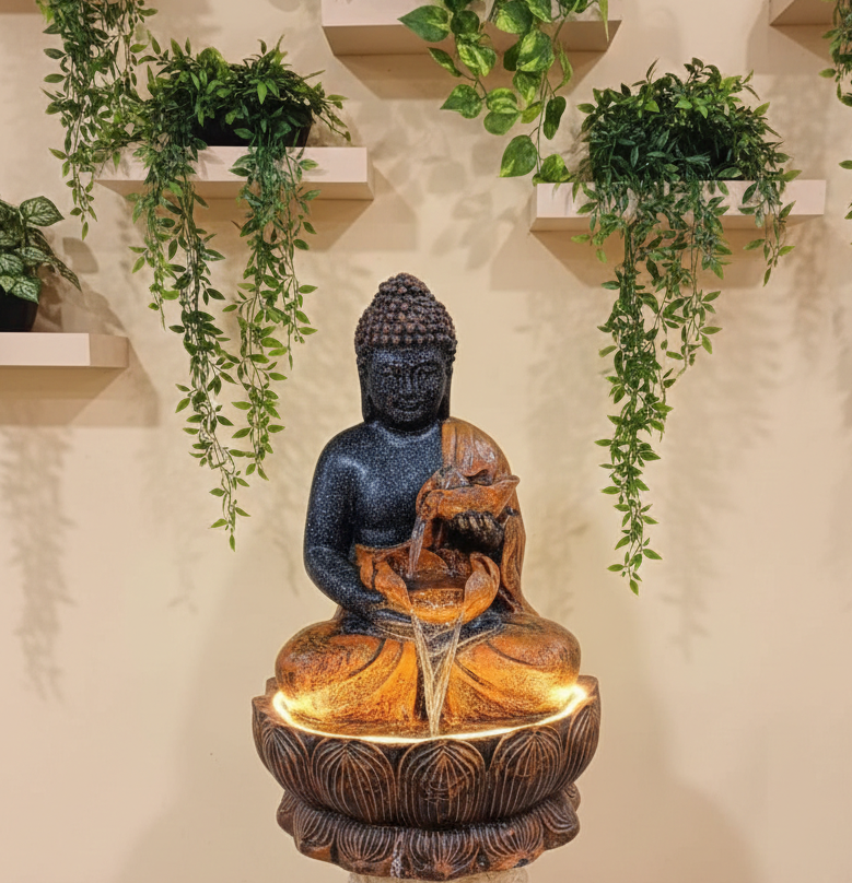 Buddha LED Water Fountain – Indoor & Outdoor Meditation Décor