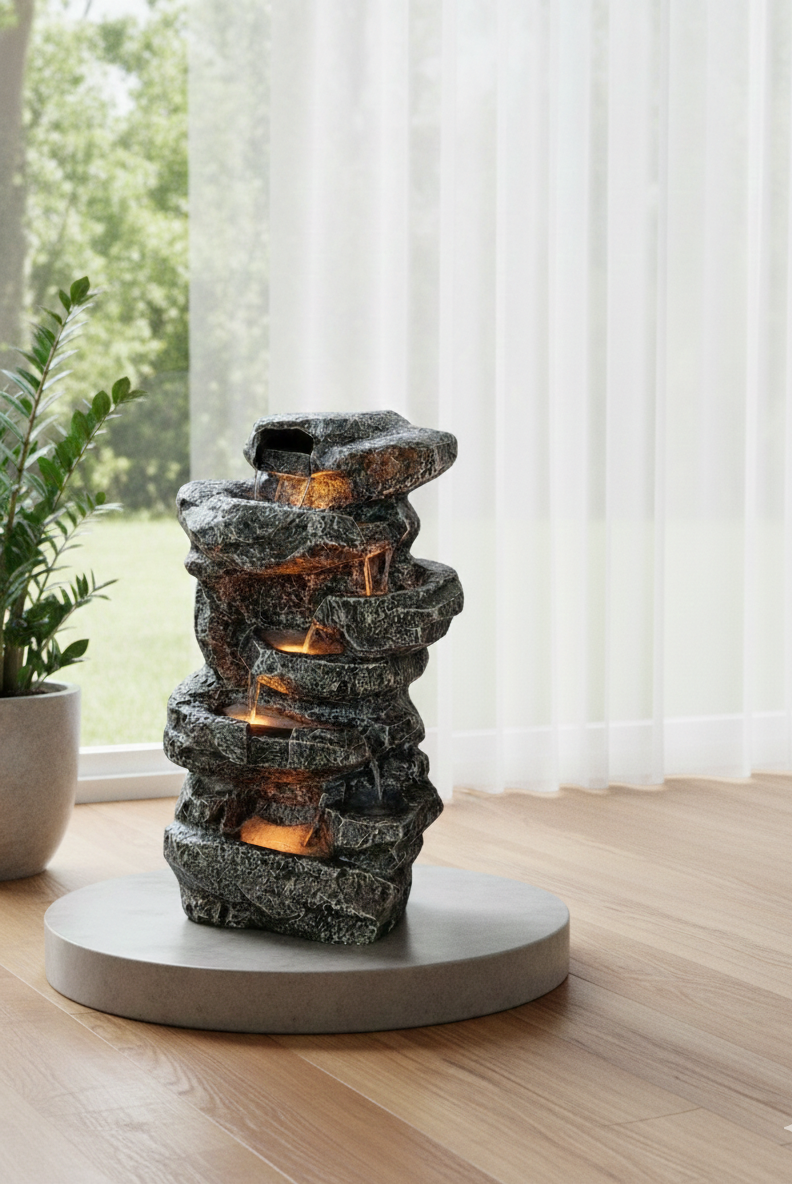 Double Spiral Sandstone Fiber Water Fountain