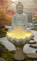 White Buddha Resin Water Fountain – Table Top Home Décor (64 cm)