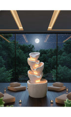 5 Layer 2.4 feet Stacked Pot Water Fountain for Home, Office, Garden Beige Color