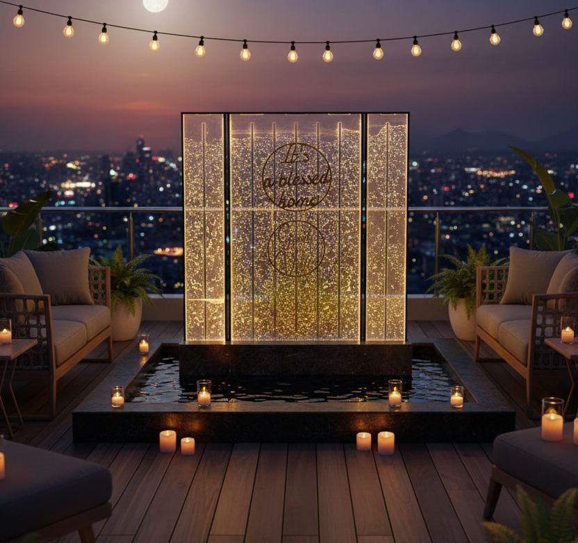 LED Bubble Wall Fountain Panel – Indoor Decorative Water Feature