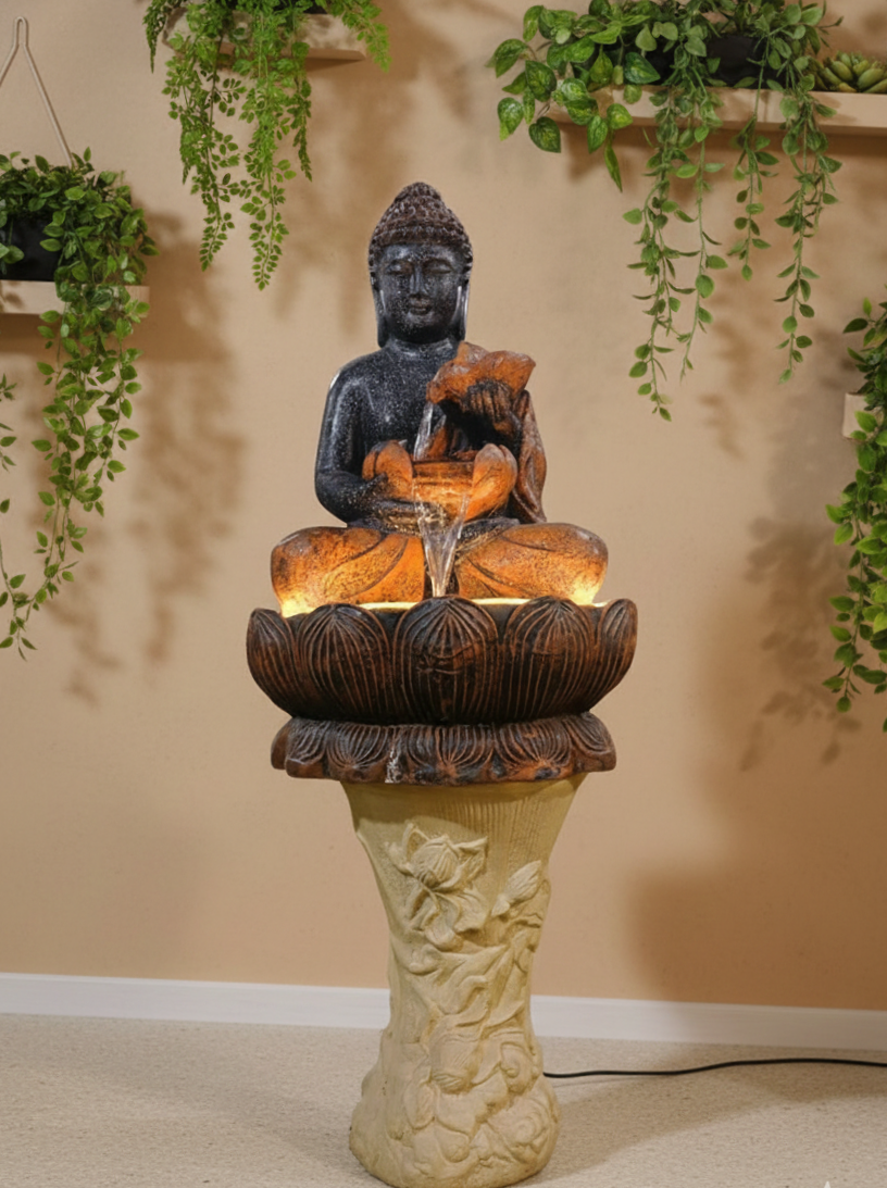 Buddha LED Water Fountain – Indoor & Outdoor Meditation Décor