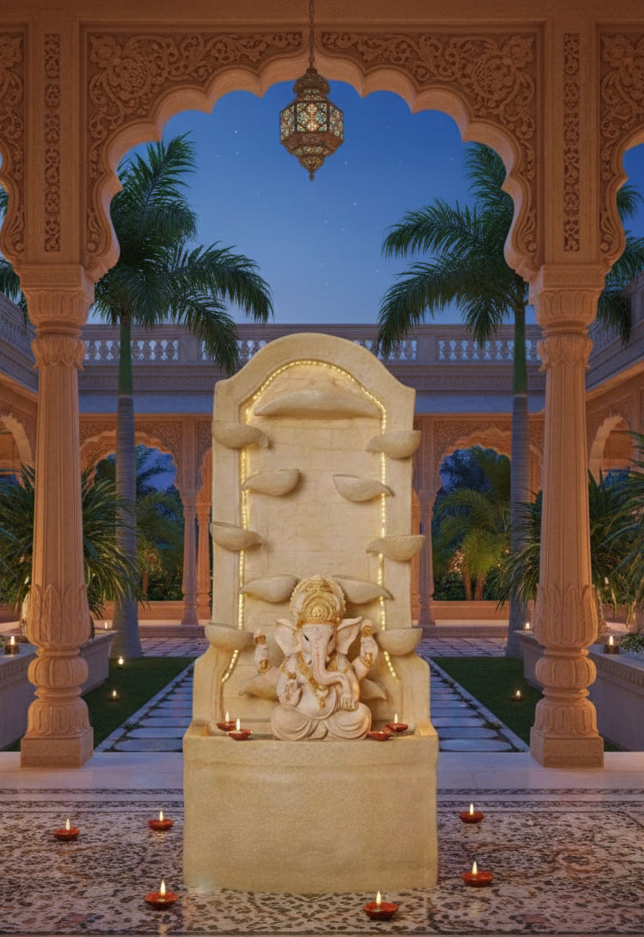 Fiberglass Water Fountain 20 Inch Long Diya Ganesh