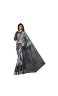 Gephical Women's Bandhani Printed, Jari Border Poly Cotton Saree without Blouse